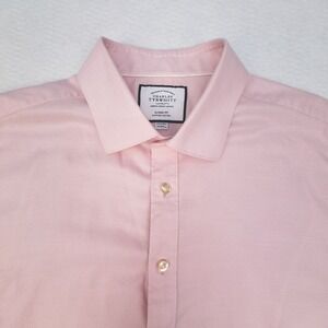 Charles‎ Tyrwhitt Dress Shirt Mens 17.5 35 Pink Classic Fit Egyptian Cotton Luxe